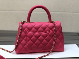 Chanel A92990 Medium Flap Bag With Top Handle Bag Rose Red - Default Title - View 5