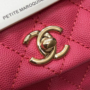 Chanel A92990 Medium Flap Bag With Top Handle Bag Rose Red - Default Title - View 6