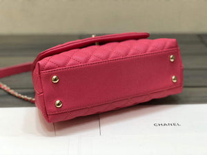 Chanel A92990 Medium Flap Bag With Top Handle Bag Rose Red - Default Title - View 7