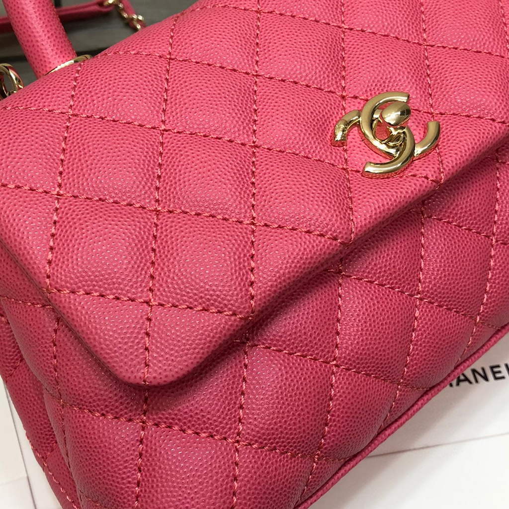 Chanel A92990 Medium Flap Bag With Top Handle Bag Rose Red