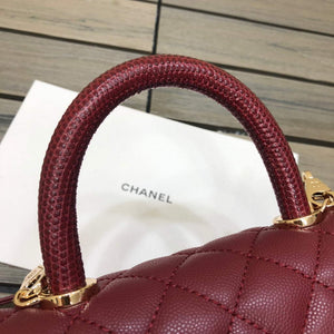Chanel A92990 Medium Flap Bag With Top Handle Bag Wine Red - Default Title - View 4