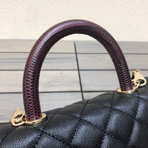 Chanel A92990 Medium Flap Bag With Brown Top Handle Bag Black - Default Title - View 3