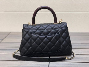 Chanel A92990 Medium Flap Bag With Brown Top Handle Bag Black - Default Title - View 4