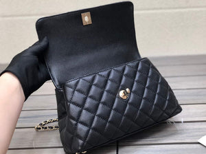 Chanel A92990 Medium Flap Bag With Brown Top Handle Bag Black - Default Title - View 7