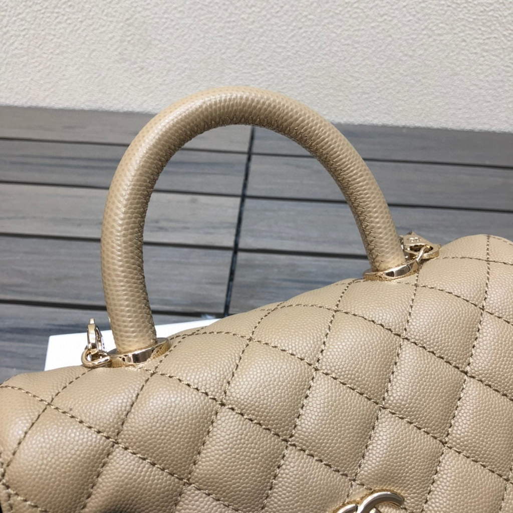 Chanel A92990 Medium Flap Bag With Top Handle Bag Light Apricot
