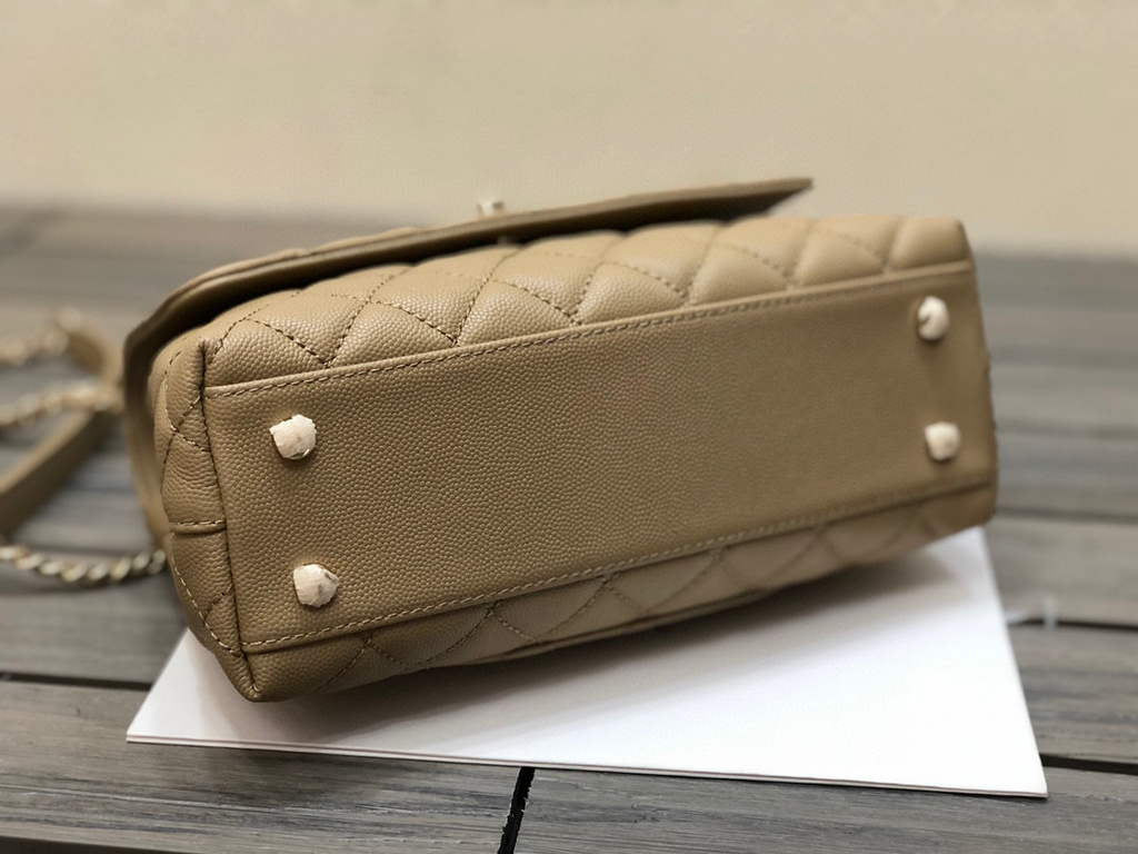 Chanel A92990 Medium Flap Bag With Top Handle Bag Light Apricot