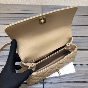 Chanel A92990 Medium Flap Bag With Top Handle Bag Light Apricot - Default Title - View 7