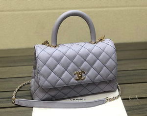 Chanel A92990 Medium Flap Bag With Top Handle Bag Light Blue - Default Title - View 2