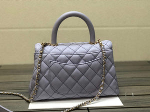 Chanel A92990 Medium Flap Bag With Top Handle Bag Light Blue - Default Title - View 3