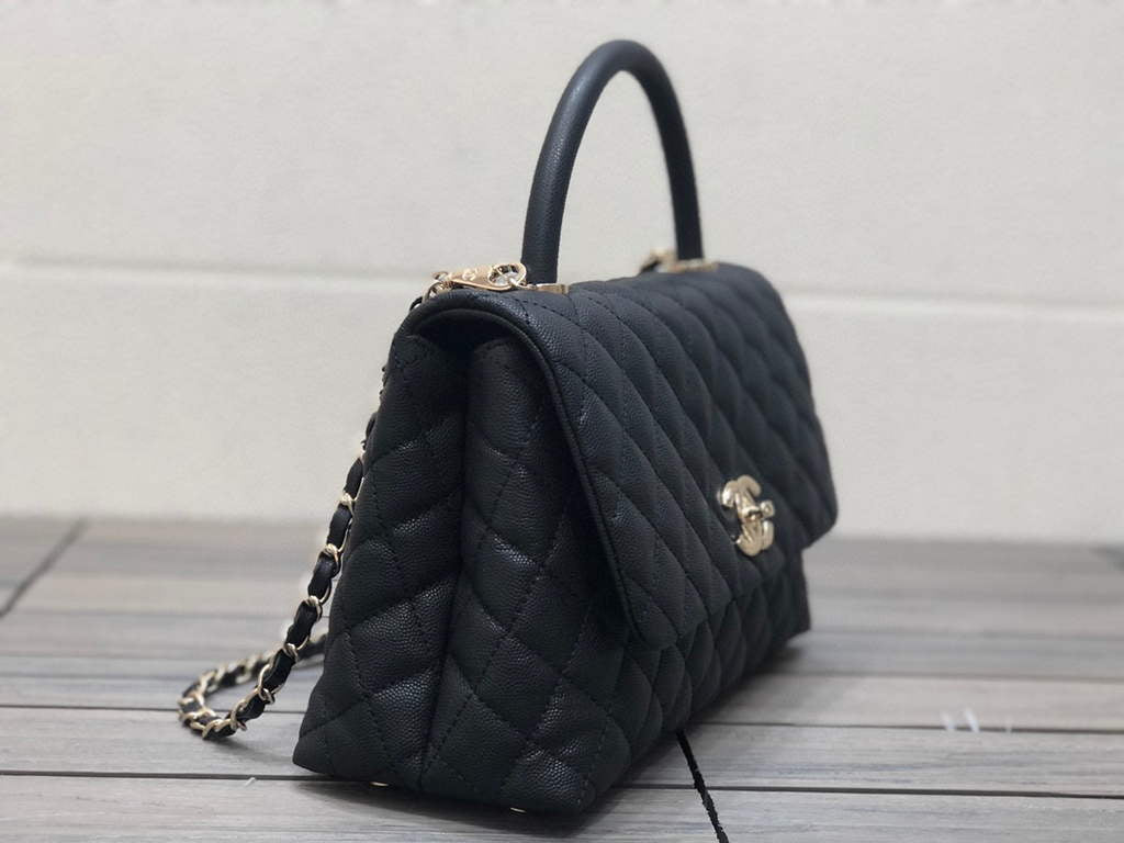 Chanel A92991 Large Flap Bag With Top Handle handBag Black
