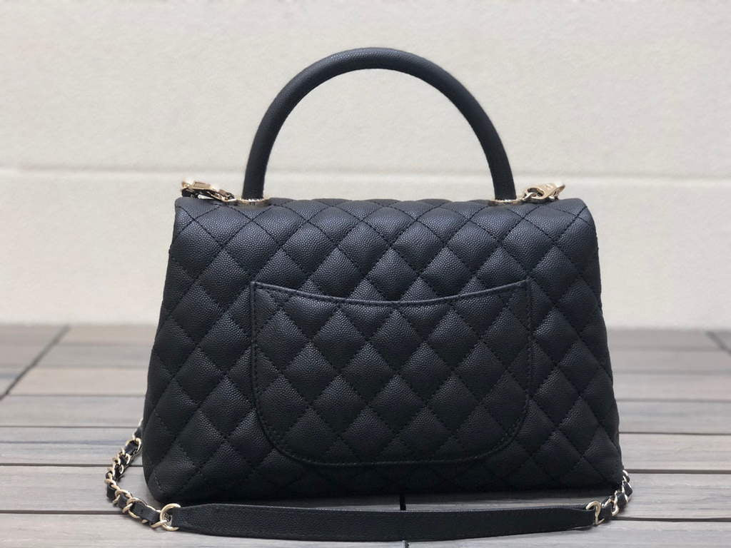 Chanel A92991 Large Flap Bag With Top Handle handBag Black