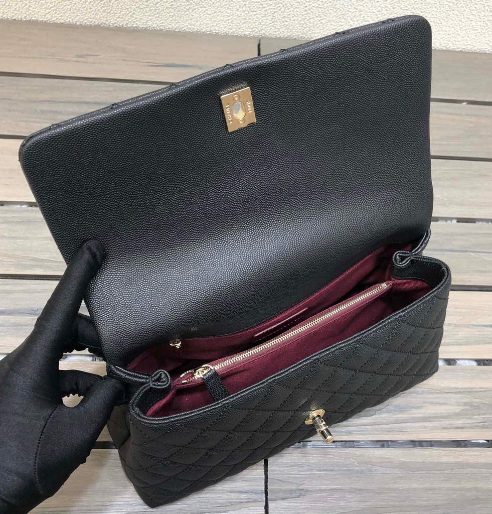 Chanel A92991 Large Flap Bag With Top Handle handBag Black - Default Title - View 8