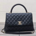 Chanel A92991 Large Flap Bag With Brown Top Handle Bag Black - Default Title - View 1