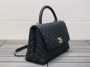 Chanel A92991 Large Flap Bag With Brown Top Handle Bag Black - Default Title - View 2