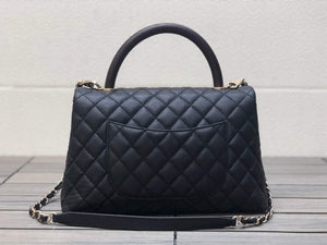 Chanel A92991 Large Flap Bag With Brown Top Handle Bag Black - Default Title - View 3