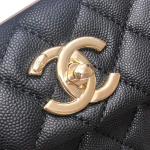Chanel A92991 Large Flap Bag With Brown Top Handle Bag Black - Default Title - View 5