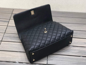 Chanel A92991 Large Flap Bag With Brown Top Handle Bag Black - Default Title - View 6