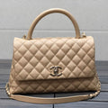 Chanel A92991 Large Flap Bag With Top Handle Bag Apricot - Default Title - View 1