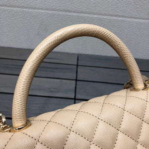 Chanel A92991 Large Flap Bag With Top Handle Bag Apricot - Default Title - View 2