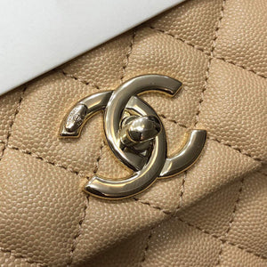 Chanel A92991 Large Flap Bag With Top Handle Bag Apricot - Default Title - View 3