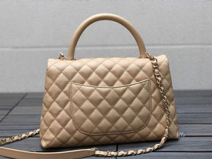 Chanel A92991 Large Flap Bag With Top Handle Bag Apricot - Default Title - View 4