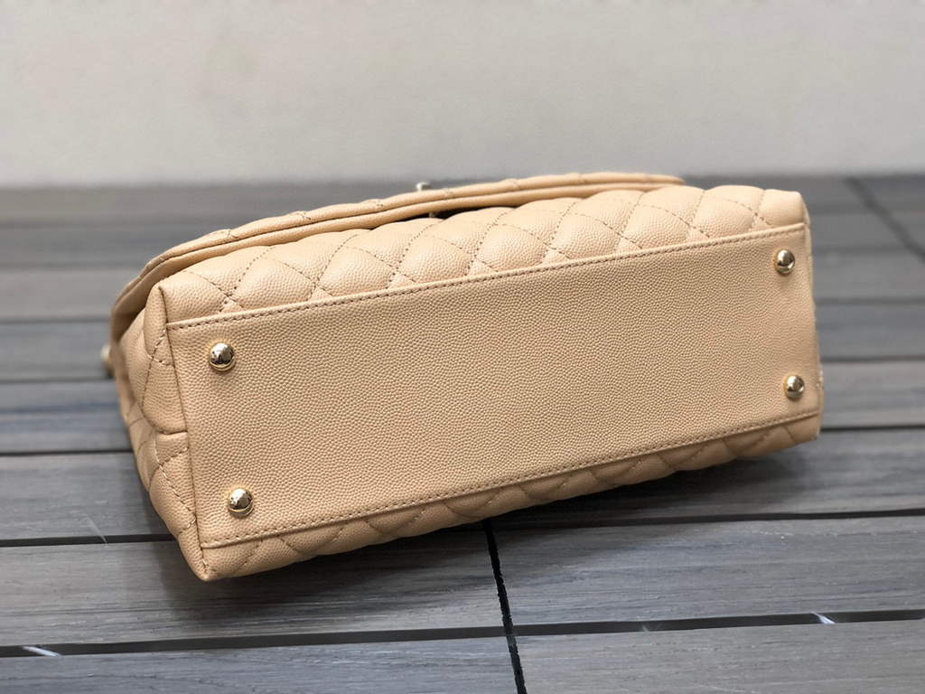 Chanel A92991 Large Flap Bag With Top Handle Bag Apricot