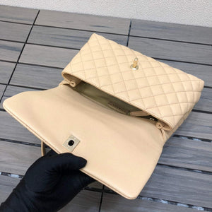Chanel A92991 Large Flap Bag With Top Handle Bag Apricot - Default Title - View 7