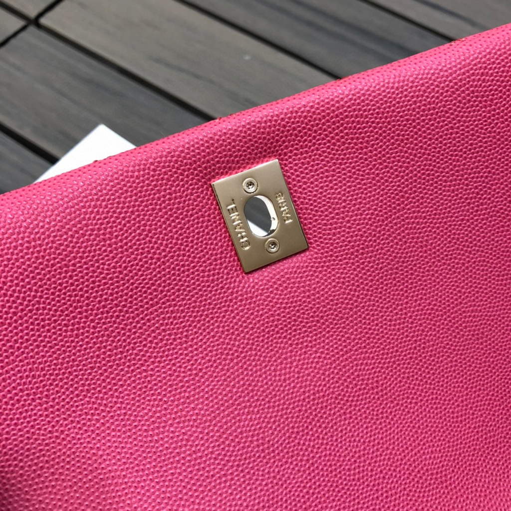 Chanel A92991 Large Flap Bag With Top Handle handBag Rose Red