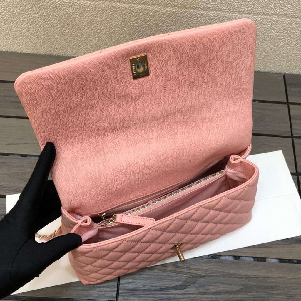Chanel A92991 Large Flap Bag With Top Handle handBag Pink