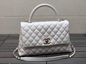 Chanel A92991 Large Flap Bag With Top Handle handBag White - Default Title - View 1