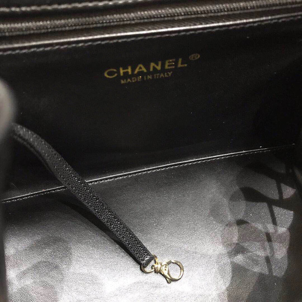 CHANEL A93748 Matelasse Caviar Leather Black