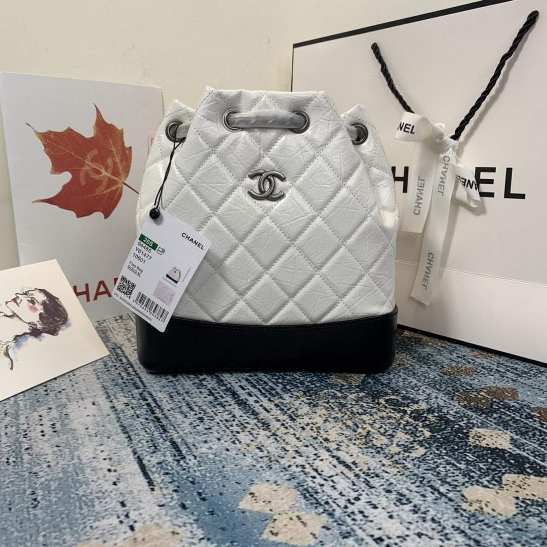 Chanel A94485 Gabrielle Backpack White and Black - Default Title - View 1
