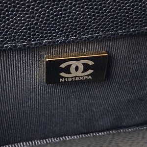 Chanel A94805 Boy Flap Bag With Handle Grained Shiny Calfskin Gold Tone Metal Black - Default Title - View 9