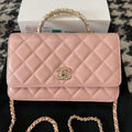Chanel A96033 Woc Wallet on Chain With Small flower Handle Pink Lambskin - Default Title - View 1