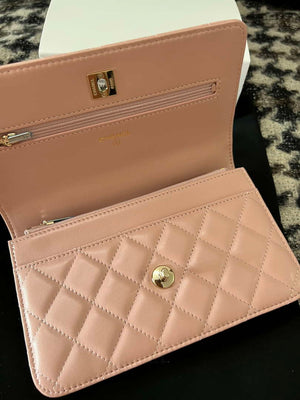 Chanel A96033 Woc Wallet on Chain With Small flower Handle Pink Lambskin - Default Title - View 7