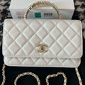 Chanel A96033 Woc Wallet on Chain With Small flower Handle White Lambskin - Default Title - View 1