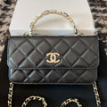 Chanel A96034 Woc Wallet on Chain With Small flower Handle Black Lambskin - Default Title - View 1