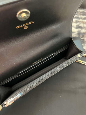Chanel A96034 Woc Wallet on Chain With Small flower Handle Black Lambskin - Default Title - View 8
