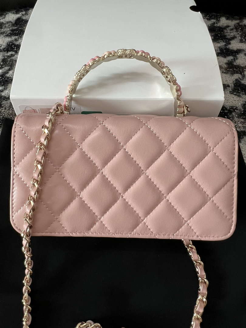 Chanel A96034 Woc Wallet on Chain With Small flower Handle Pink Lambskin - Default Title - View 3