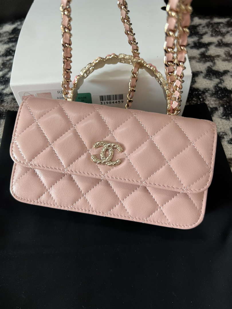 Chanel A96034 Woc Wallet on Chain With Small flower Handle Pink Lambskin - Default Title - View 8