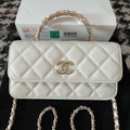 Chanel A96034 Woc Wallet on Chain With Small flower Handle White Lambskin - Default Title - View 1