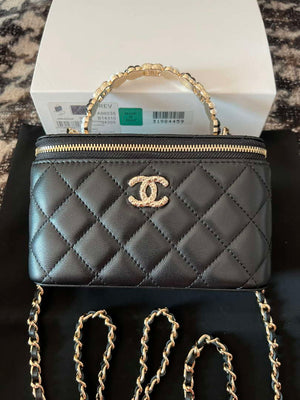 Chanel A96035 CLUTCH Lambskin Vanity Box bag Black - Default Title - View 1