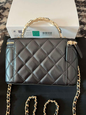 Chanel A96035 CLUTCH Lambskin Vanity Box bag Black - Default Title - View 3