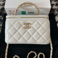 Chanel A96035 CLUTCH Lambskin Vanity Box bag White - Default Title - View 1