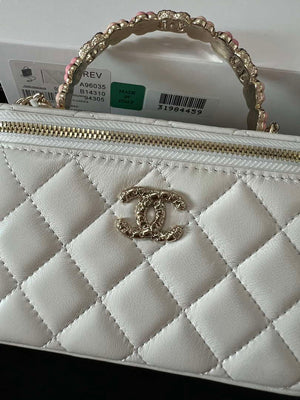 Chanel A96035 CLUTCH Lambskin Vanity Box bag White - Default Title - View 2