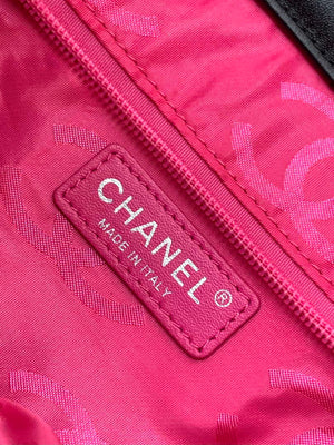 Chanel A98003 Vintage Large Bucket bag Black with White CC - Default Title - View 9