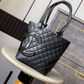 Chanel A98003 Vintage Large Bucket bag Black with Patent leather CC - Default Title - View 1