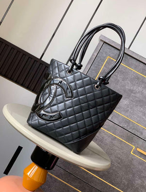 Chanel A98003 Vintage Large Bucket bag Black with Patent leather CC - Default Title - View 1