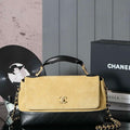Chanel A99002 Shopping Bag 25P Diamond Basket Shopping Bag Black and Tan - Default Title - View 1