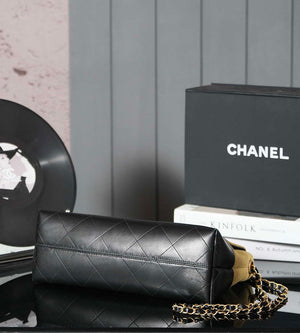 Chanel A99002 Shopping Bag 25P Diamond Basket Shopping Bag Black and Tan - Default Title - View 5